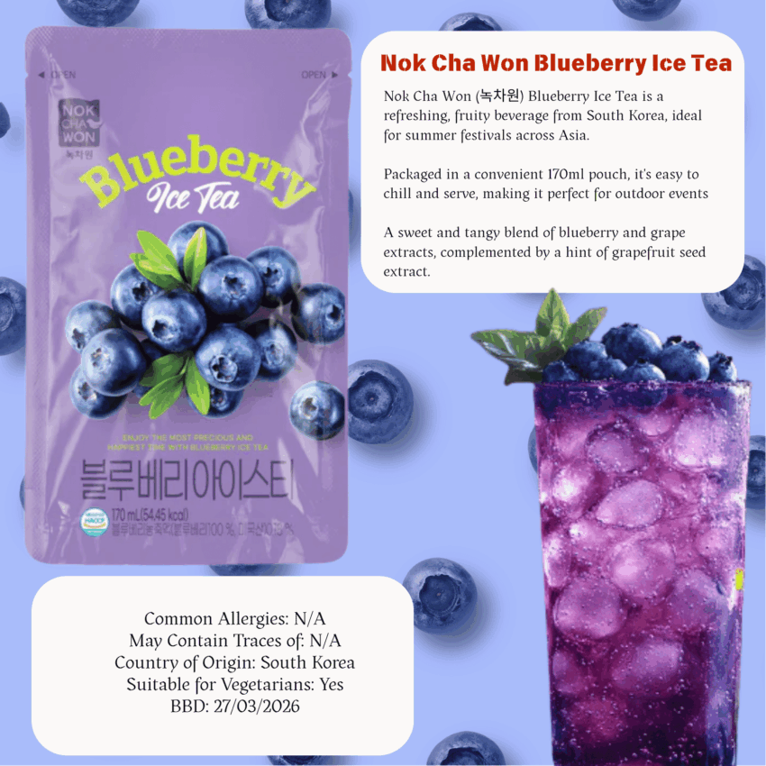 Article about Nok Cha Won Blueberry Ice Tea Ade Pouch Drink