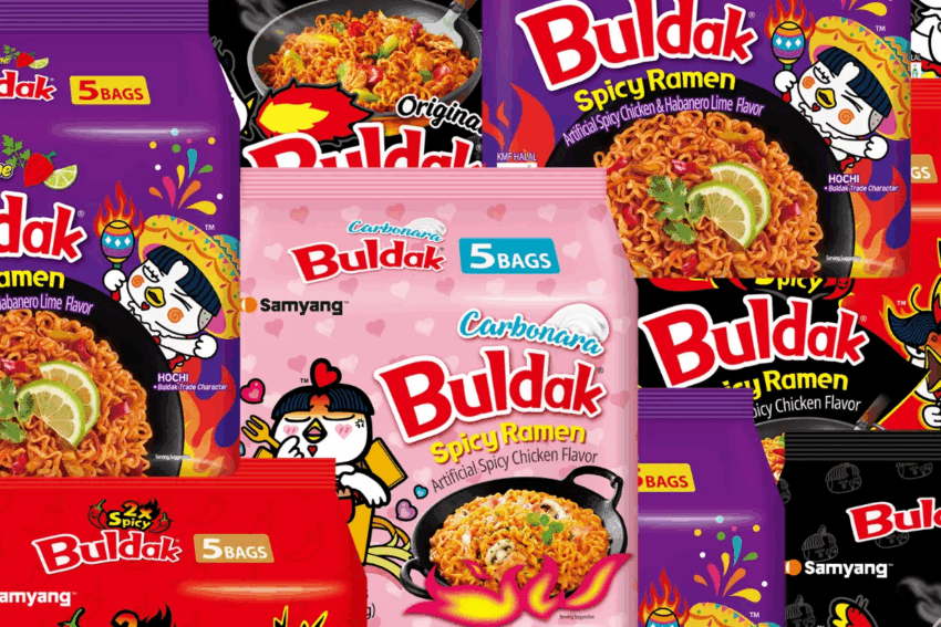 Selection of samyang buldak noodles
