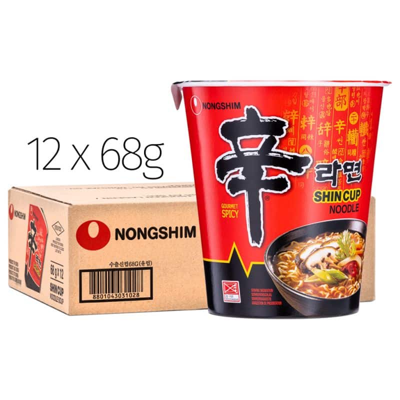 Nongshim Shin Ramyun Korean Cup Noodles 68g (Pack of 3)
